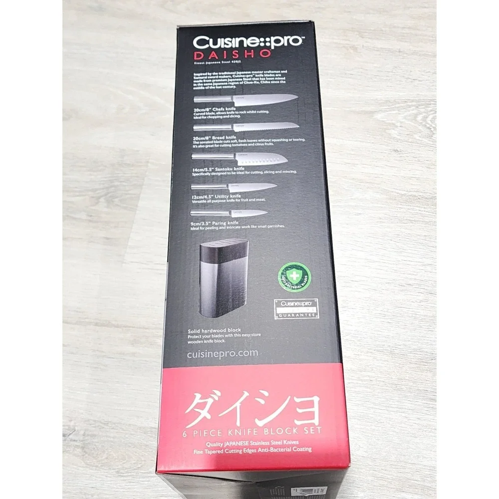 Cruisine Pro Daisho 6 Piece Knife Block Set Finest Japanese Stainless Steel